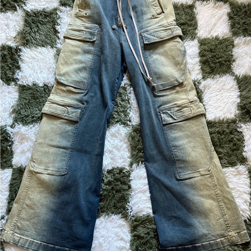 Rick Owens Stylish Two-Tone Cargo Pants